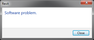 A pointless error message saying Software Problem.